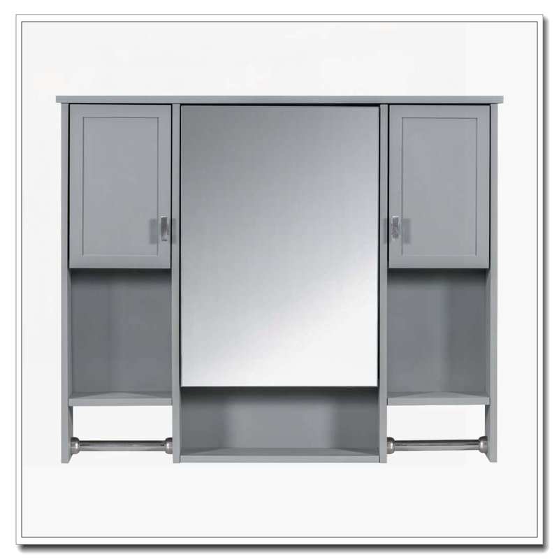 Pharmacie murale 35 po x 28 po pour salle de bain, Gris