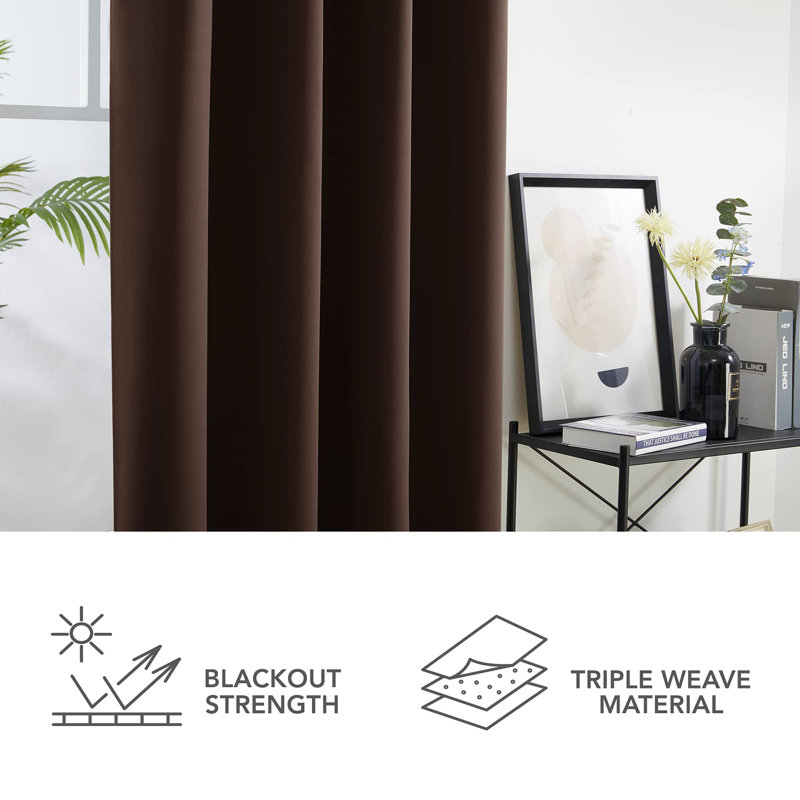 Blackout Curtain Pair, 55cm Width x 290cm Drop