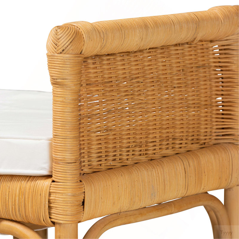 Banc en rotin brun moderne Modern Bohemian