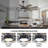 Windmill 84inch 10 Blades Ceiling Fan With Lights and Remote 3 Downrod Dc Motor 6-Speed,Matte Black Grey-1977270272-1974994264-1977270279