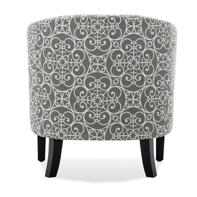 Fauteuil demi-tonneau de 26,77 po Munson, Gris / lin blanc