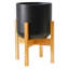 Lisbon Indoor Plant Pot with Wooden Stand-245950888-245950887