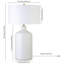 Grande lampe de table en céramique 29 po avec abat-jour blanc Sloane-2125687842