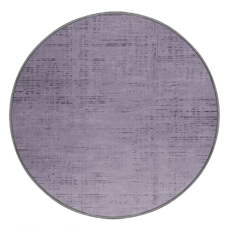 Tapis rose lavable à la machine, Rond 6 pi