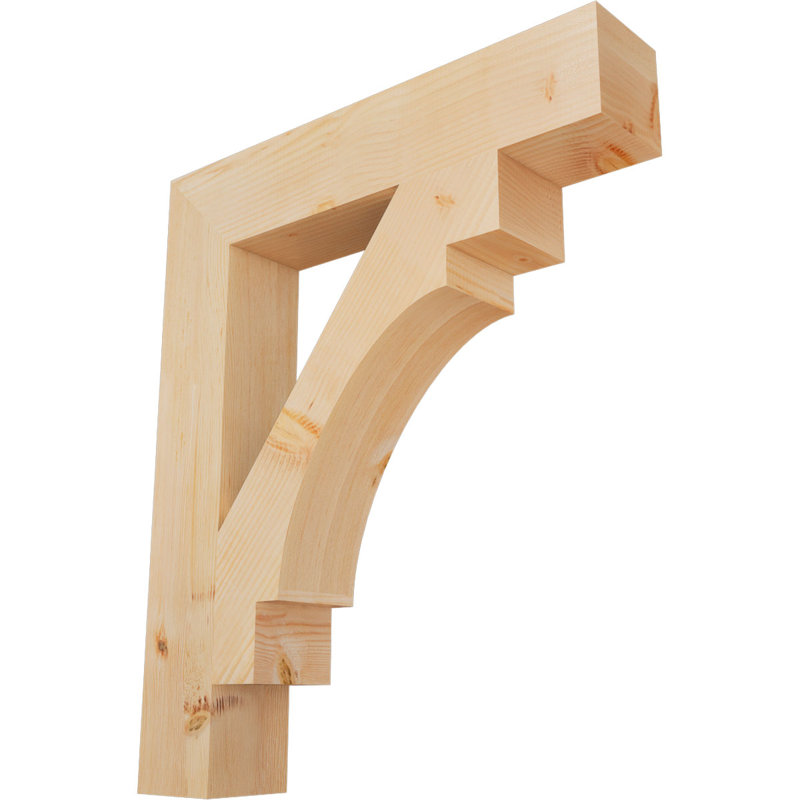 5 1/2"W x 32"D x 38"H Merced Block Smooth Bracket, Douglas Fir, Douglas Fir, 38" H x 5.5" W x 32" D