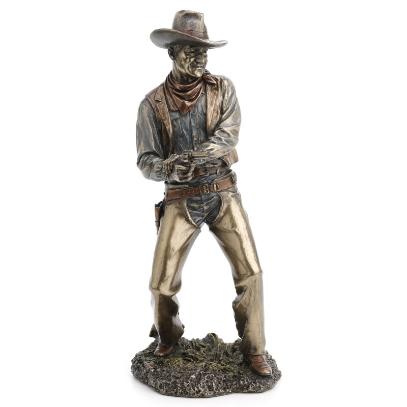 12,4 po H Cowboy tirant sur un pistolet en résine de polyester