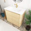 Meuble-lavabo de salle de bain autoportant en chêne blanc 36 po avec lavabo en céramique blanche et 2 portes à fermeture en douceur, contreplaqué-788157932