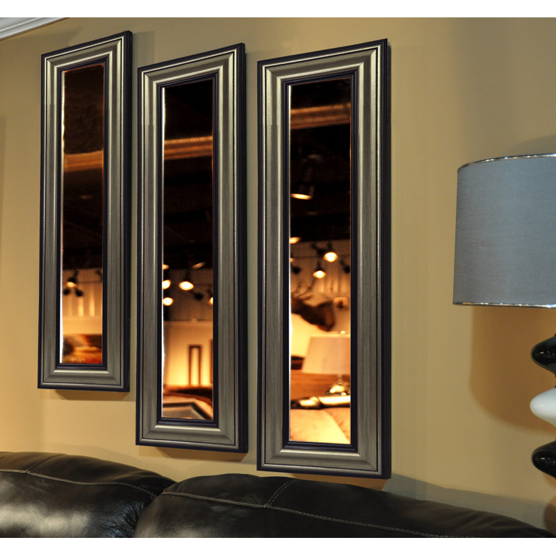 Kincannon Wood Flat Wall Mirror, 11.5" H x 29.5" W