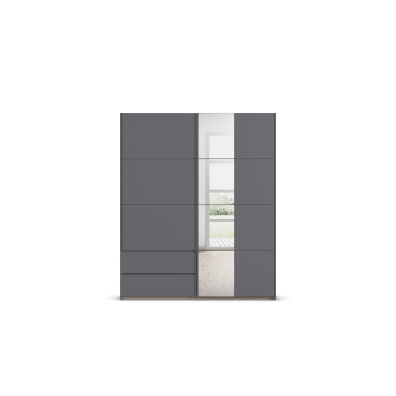 Sevilla sliding door wardrobe, Gray metallic/Gray metallic