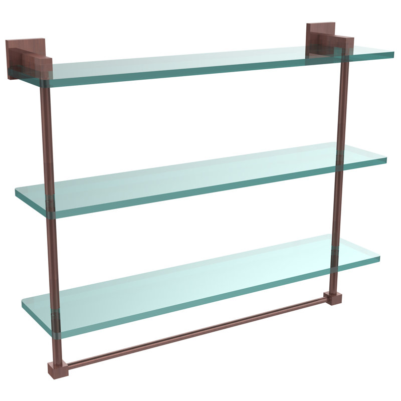 Haranu 3 Piece Tiered Shelf with Towel Bar, Antique Copper