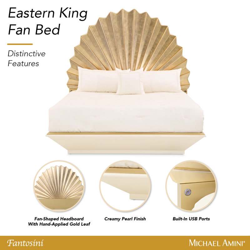 Fantosini King Fan Bed - Gold Leaf