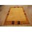 Tapis jaune moderne de style Gabbeh 6 x 8 avec bordures pour espaces chics