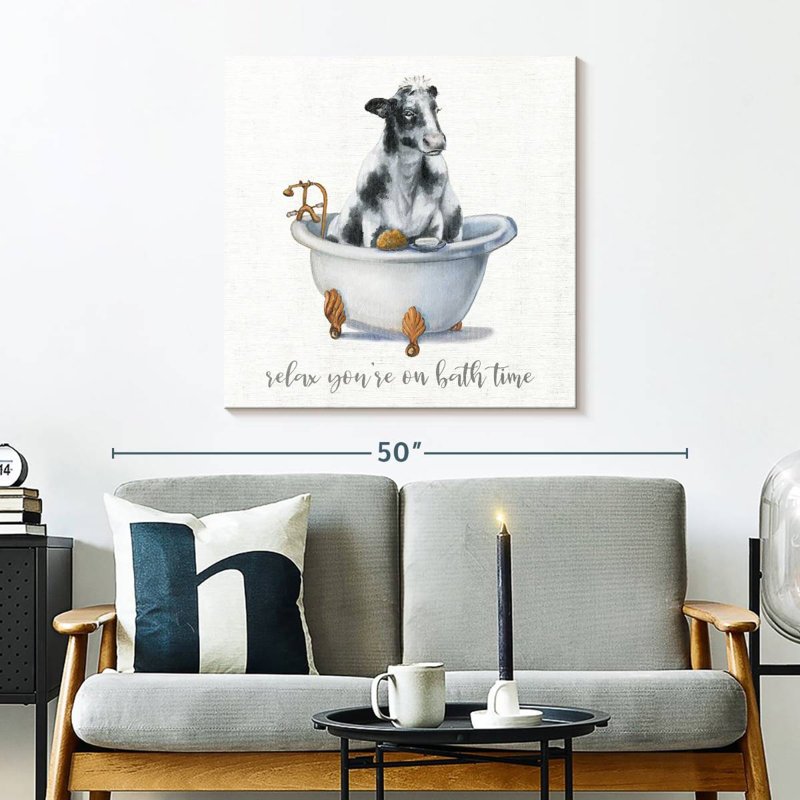 Ketti Bath Time Cow, 30" H x 30" W