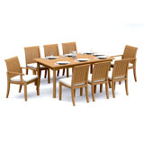 7 Pcs Grade-A Teak Wood Dining Set: 71" Rectangle Table And 6 Lagos Chairs (2 Arm & 4 Armless Chairs) #11LG1602