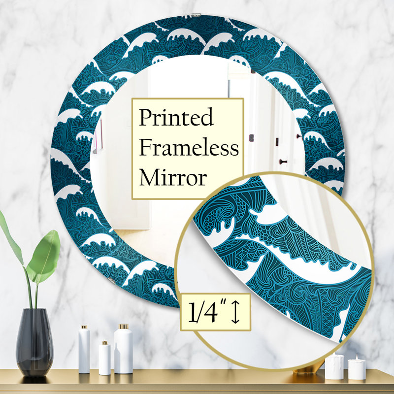 Miroir mural Waves, H 31,5 po x l po