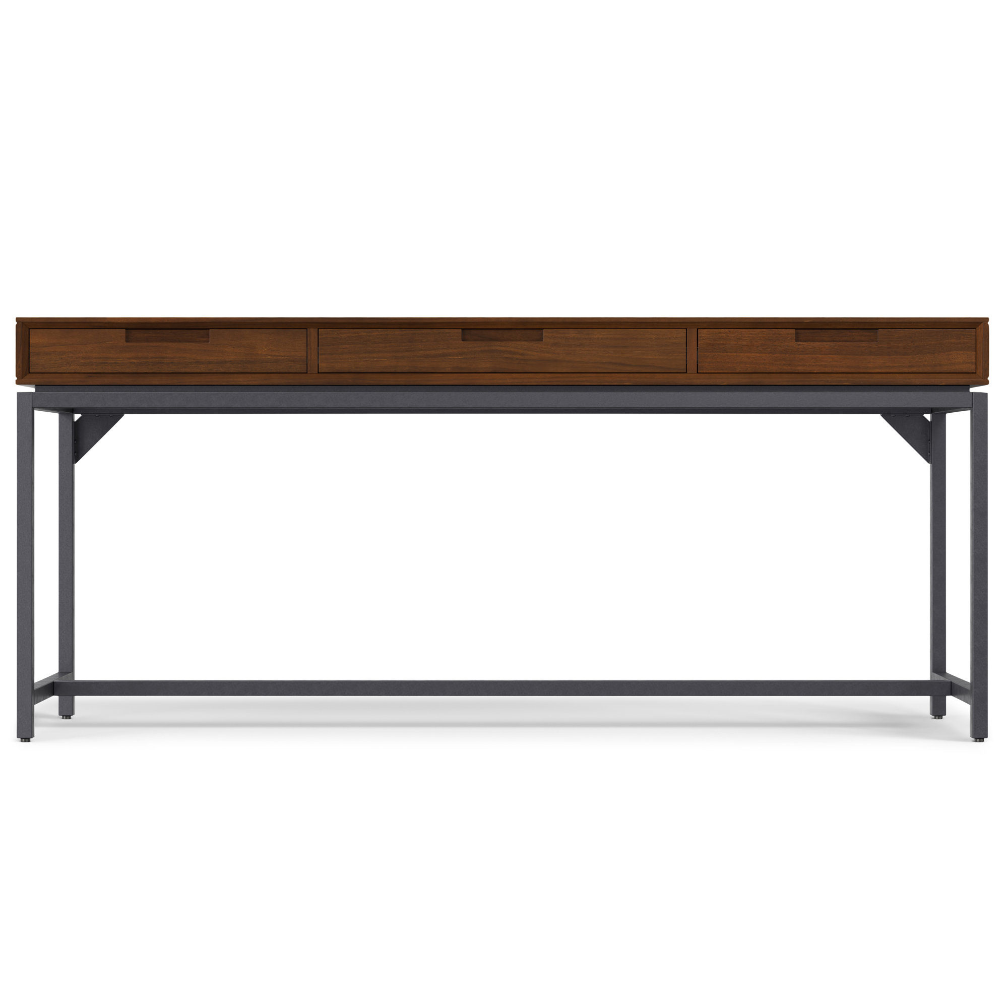 Lars Mid Century Desk, Walnut/Black, 31.50" H x 72" W x 24" D