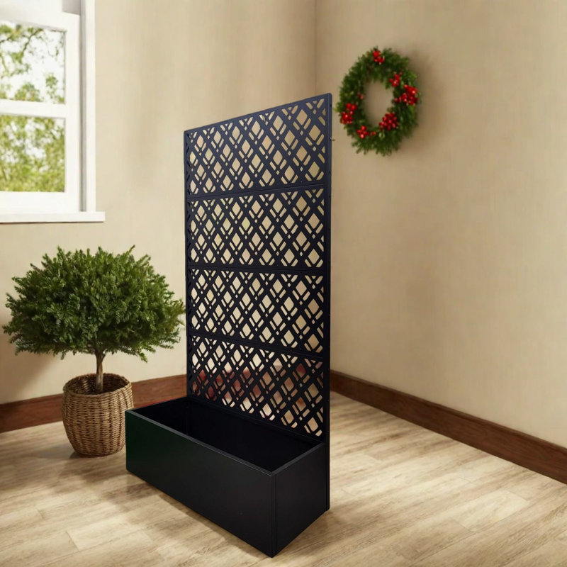 Raised Garden Planters, Galvanized Metal Trellis, Modern Patio Home