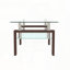 Table basse rectangulaire en verre trempé à 2 couches - transparent, 39,37 po-440172369