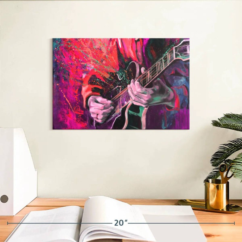 Abarca, coloré, guitare, jazz, H 8 po x l 12 po