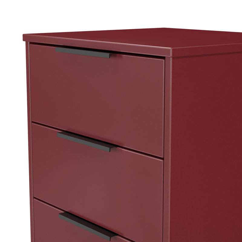 Peacham 45cm W Manufactured Wood Bedside Table, Red