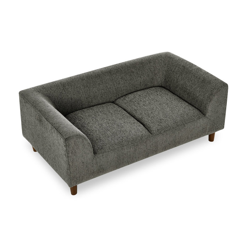 Canapé pour animal de compagnie moderne avec dossier et accoudoirs - Petit canapé pour chien moyen, coussin en mousse confortable pour animaux gris foncé