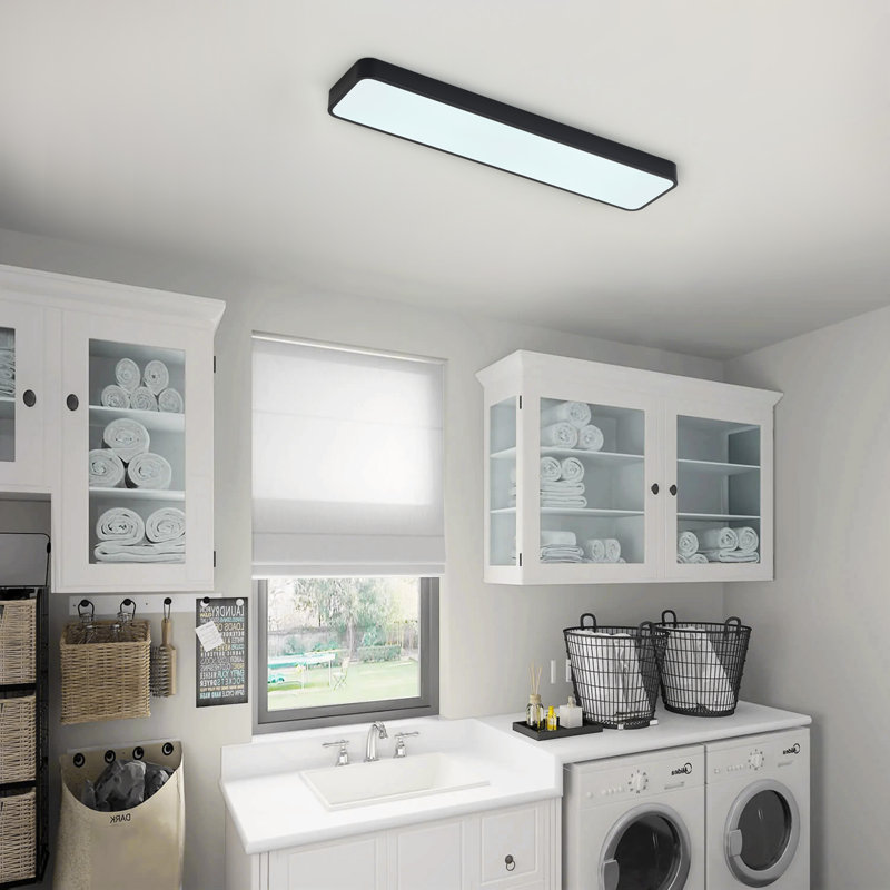 1-Black and white LED dimmable Flush mount light