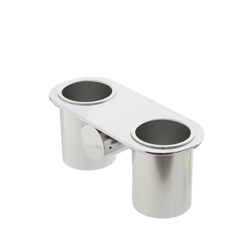 Dot Oval Metal Floating Shelf, Chrome