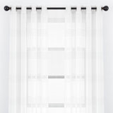 Dellhomme Striped Sheer Grommet Curtain Panels