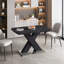 Expandable Square Dining Table with Metal Base Easy Assembly and High Load Capacity-1865862867