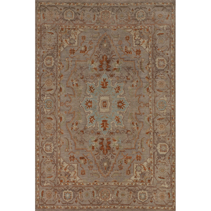 Vegetable Dye Oushak Turkish Area Rug 6x9