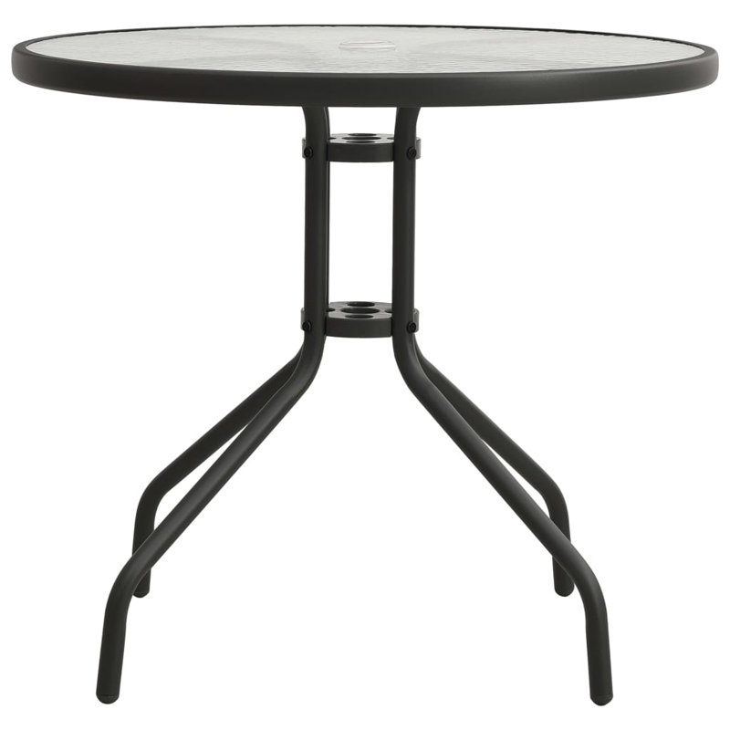 Table d'extérieur en verre Meral, H 28 po x l 31,5 po x L 31,5 po