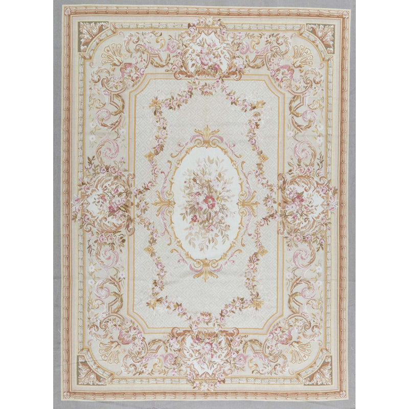 Hand-Knotted High-Quality Gray, Brown, and Pink Area Rug