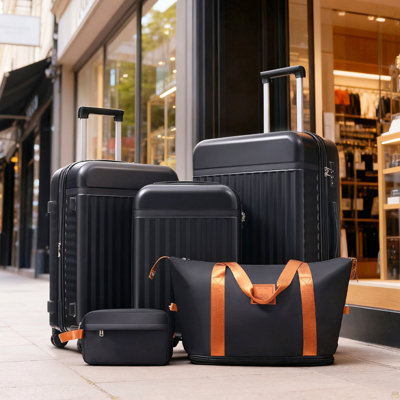 Luggage Set 5 Piece, Hardside Carry on Suitcase , Expandable Luggage with Travel Bags Spinner Wheels TSA Lock