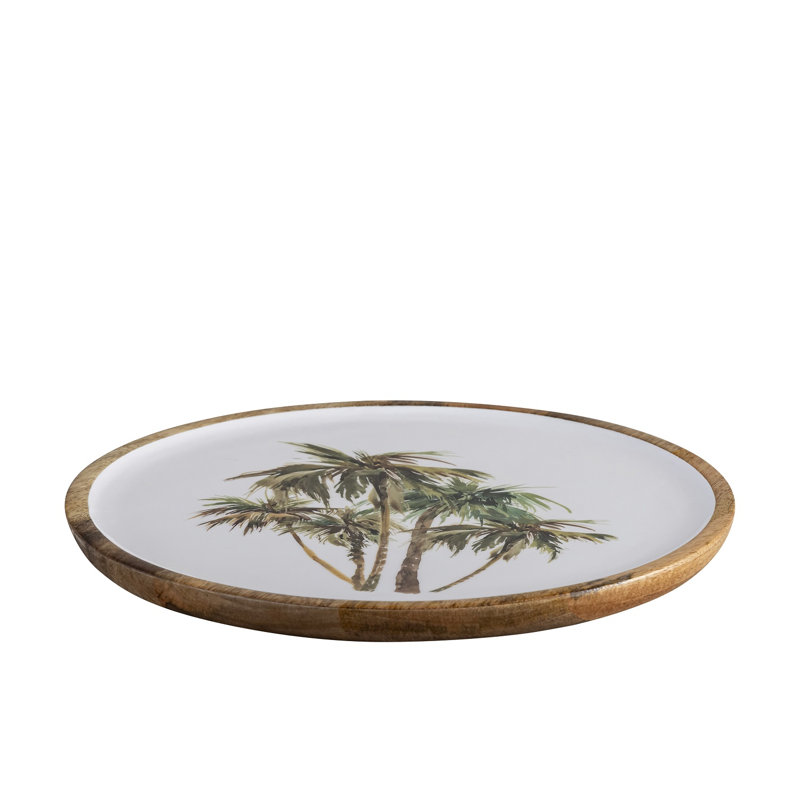 Plaque de bois de manguier avec impression, H 1 po x l 16 po x P 16 po