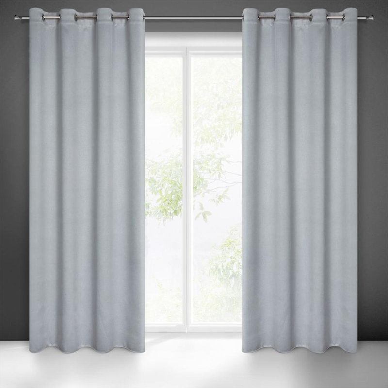 Carlo Eyelet Blackout Curtain, Grey