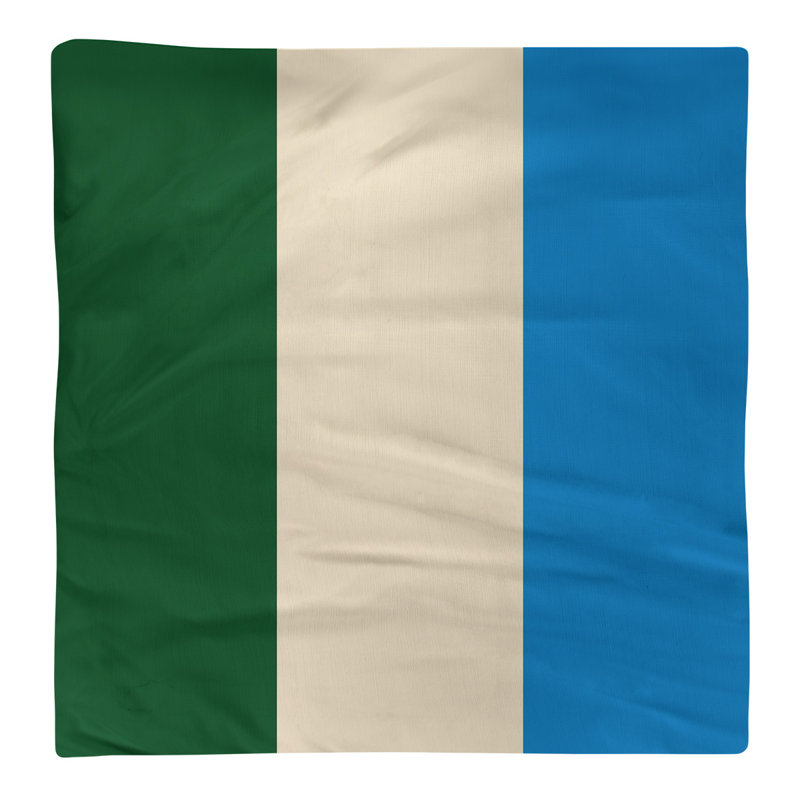 Milwaukee Striped Square Napkin, 10" W x 10" L, Good Land Green/Cream City Cream/Great Lakes Blue, Cotton Twill