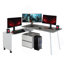 Bureau rotatif moderne à positions multiples, gris
