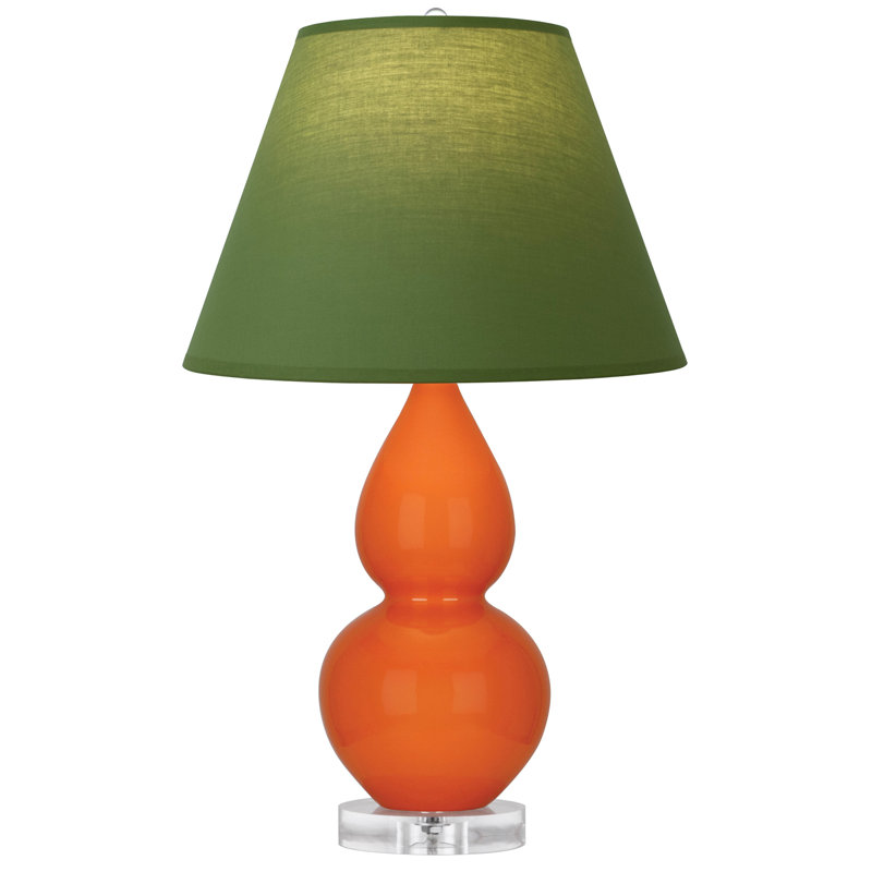 Petite lampe d'appoint à double gourde, Citrouille, Thé vert / taupe