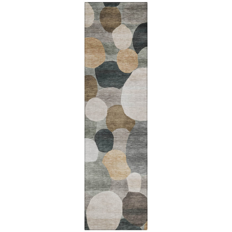 Machine Washable Indoor/Outdoor Jozwiak ACN2375 Geometric Rug, Runner 2'3" x 7'6"