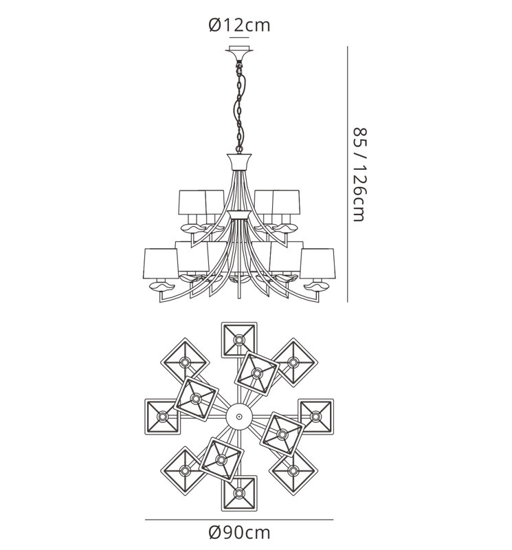 Akira AB Chandelier, 12 Light