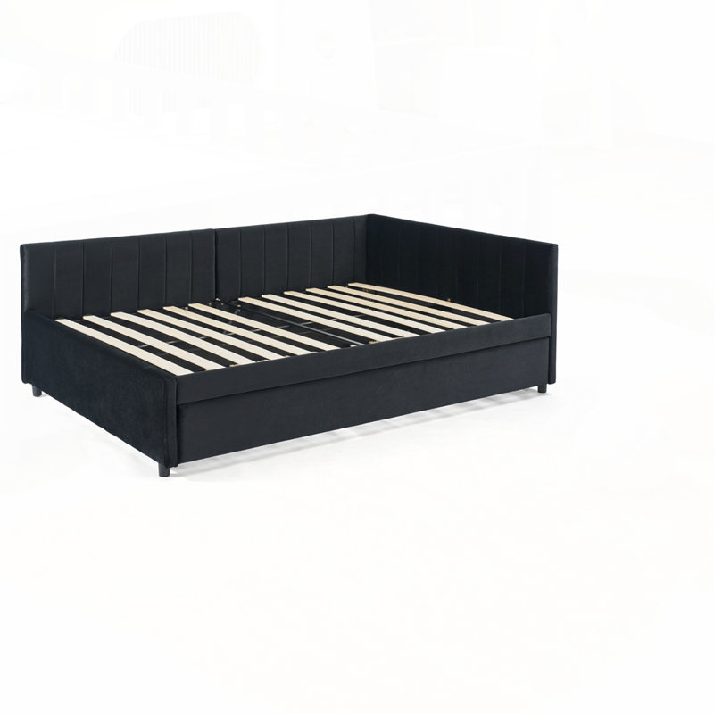 Luxurious Velvet Tufted Sofa Bed with Versatile Functionality for Any Space, Black