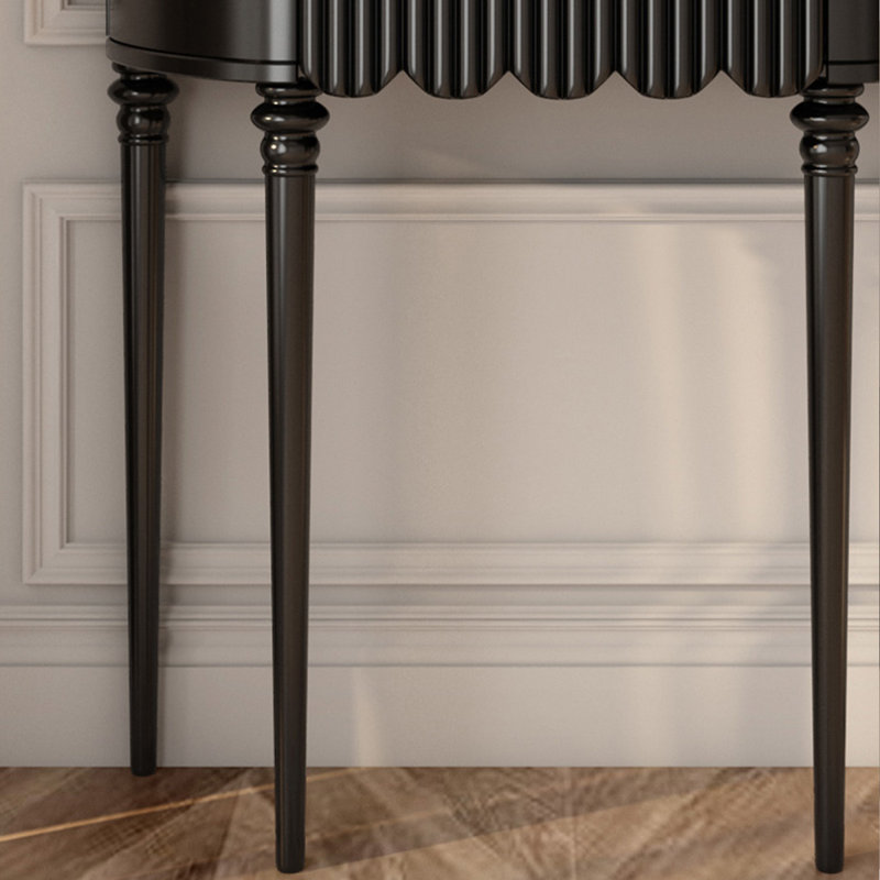 Console demi-cercle en bois massif noir