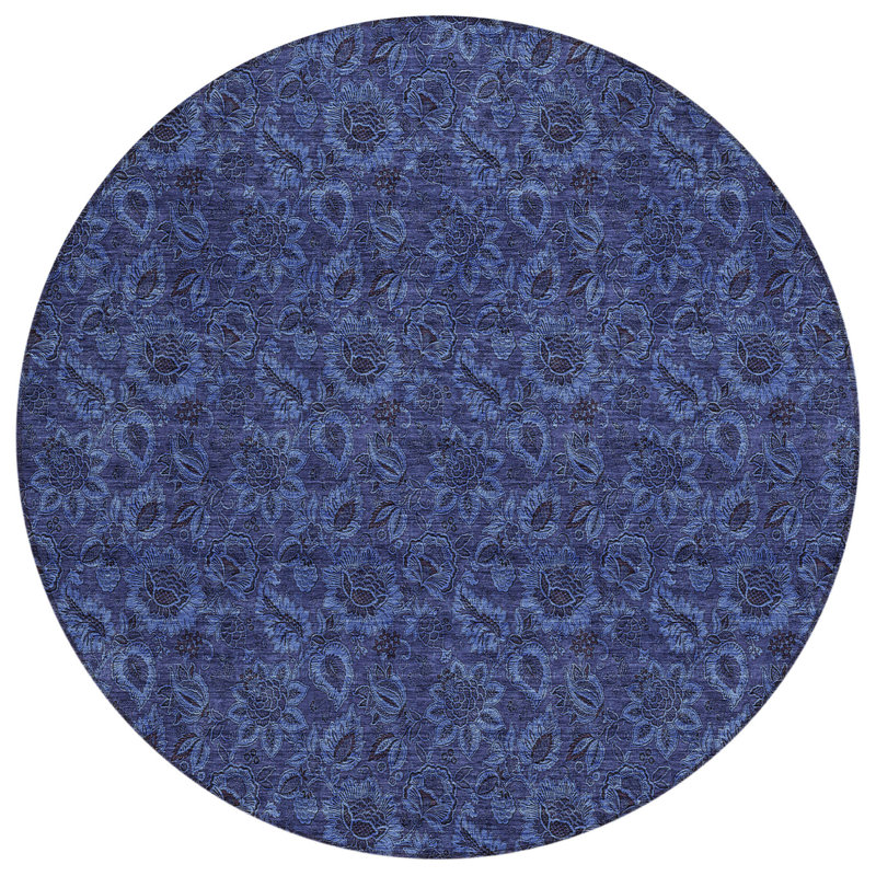 HomeRoots Round Machine Woven Area Rug