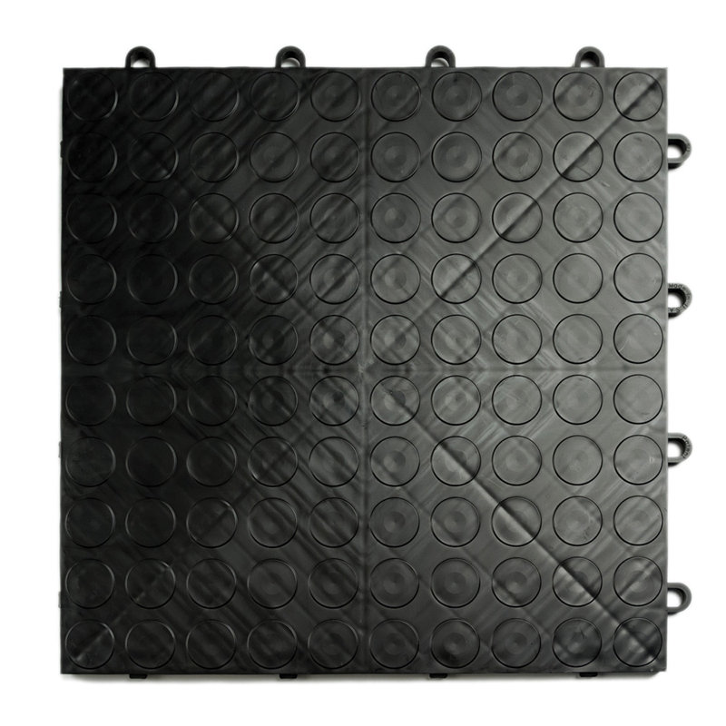 Carreau de garage modulaire antidérapant à motif de garage GarageDeck, Noir