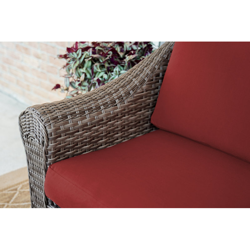 Ensemble de conversation modulaire avec coussins 7 pièces Frannie, Rouge