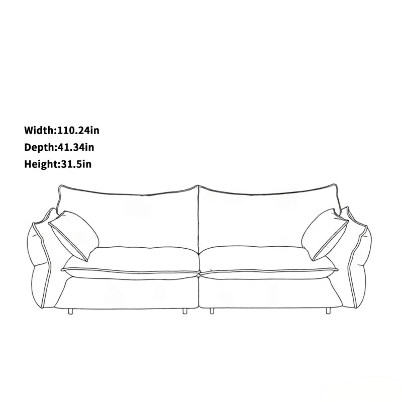 Modern Creative Simple Sofa, 102.36" W