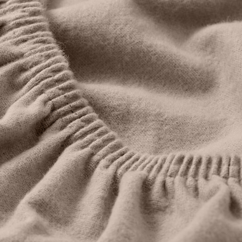Drap-housse en flanelle de coton, Drap-housse de taille double, Taupe