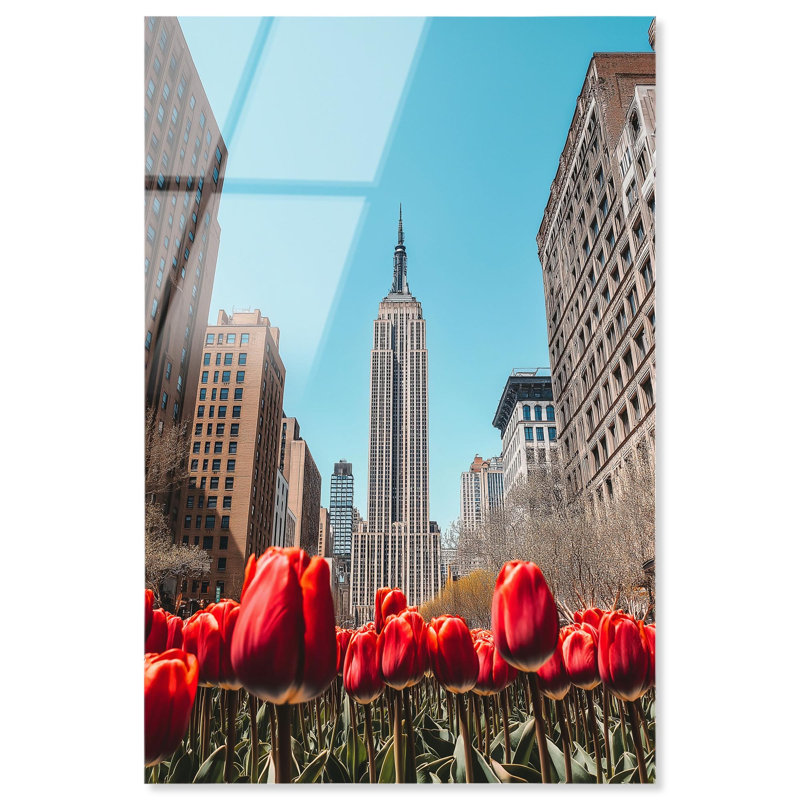Imprimé acrylique floral New York II par Notoriart, prêt à être accroché, H 24 po x l 16 po