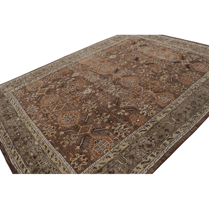 Oushak Hand Knotted Wool Floral Area Rug, Rectangle 15' x 24'
