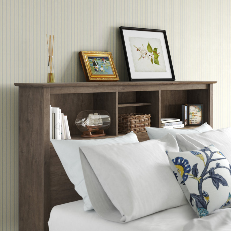 Tête de lit bibliothèque Devonport, Double / grand, Gris dérivé